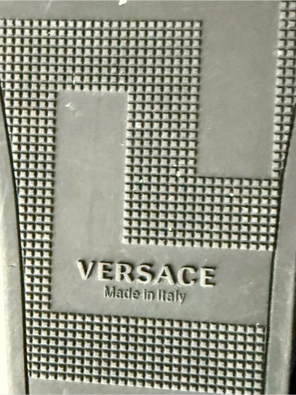 Versace Black & Gold Chain Print Slide Sandals Size 42
